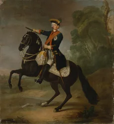 Kurt Christoph Graf von Schwerin a caballo, 1750